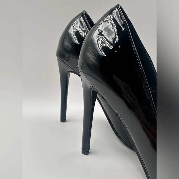 Steve Madden Vala Black Patent High Heels Classy Pump Work Stiletto Shoes Size 8 - Picture 5 of 8